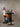 standing desk with grey ampera bike