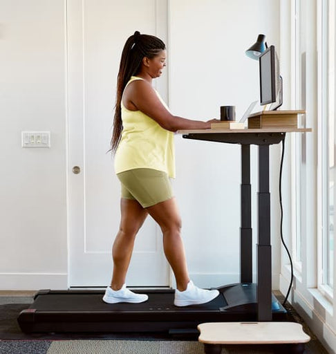 working on treadmill desk
